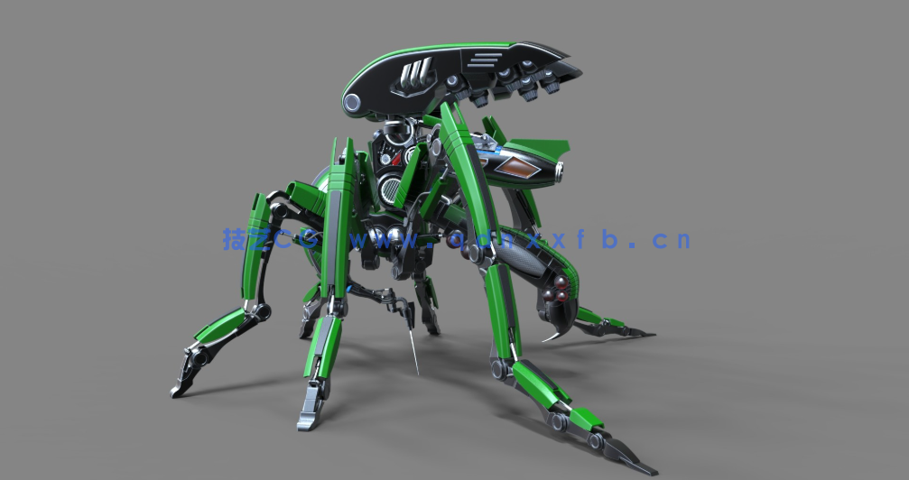 C4D高级机械蚊子机器人建模布线xpresso节点绑定骨骼联动动画教程(含工程)(图2)