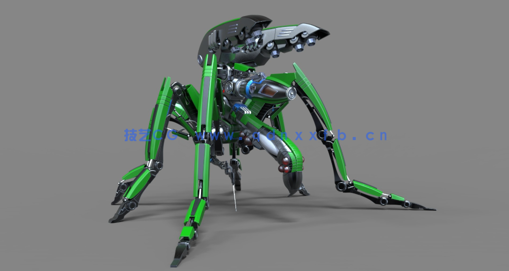 C4D高级机械蚊子机器人建模布线xpresso节点绑定骨骼联动动画教程(含工程)(图3)