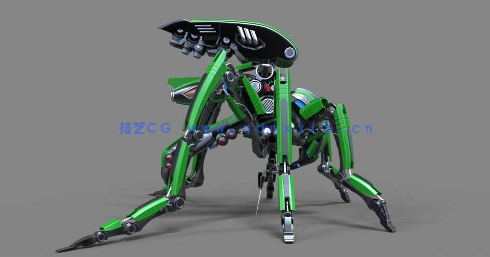 C4D高级机械蚊子机器人建模布线xpresso节点绑定骨骼联动动画教程(含工程)(图6)