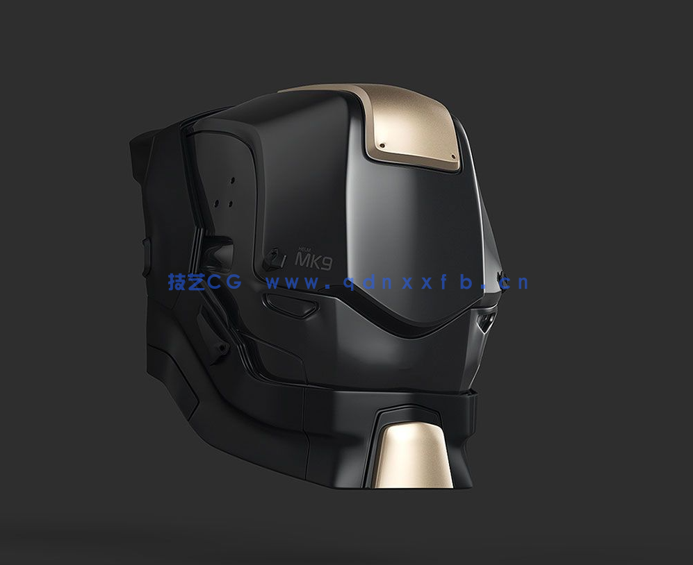 C4D科幻头盔多边形建模&渲染教程(图2)