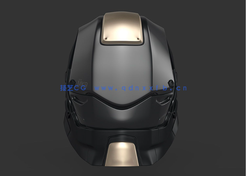 C4D科幻头盔多边形建模&渲染教程(图3)