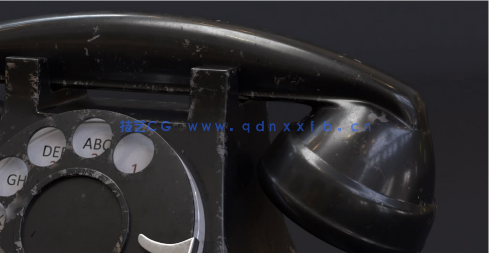 阿诺德渲染器复古拨号电话机破旧腐蚀材质渲染C4D教程(图2)