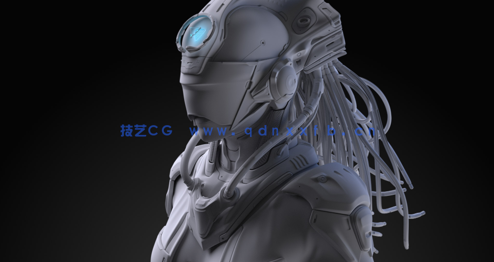 C4D科幻风格女性机甲建模布线渲染Arnold渲染器教程(图3)