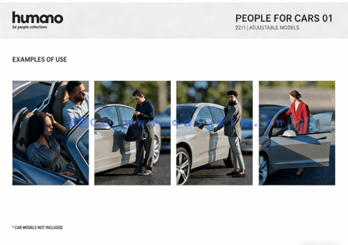 12个姿势3d人物Humano 3D - 2211 - People for cars(图3)