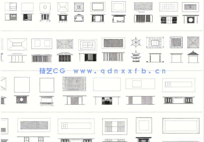 2026年最新庭院凉亭CAD图库CAD观景亭CAD休憩亭CAD铝合金景观亭CAD休闲凉亭(图2)