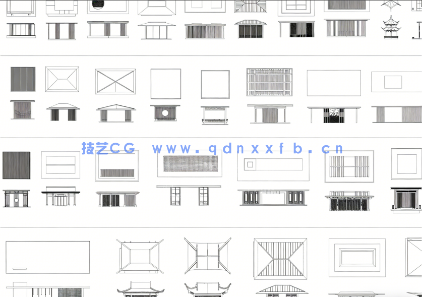 2026年最新庭院凉亭CAD图库CAD观景亭CAD休憩亭CAD铝合金景观亭CAD休闲凉亭(图3)