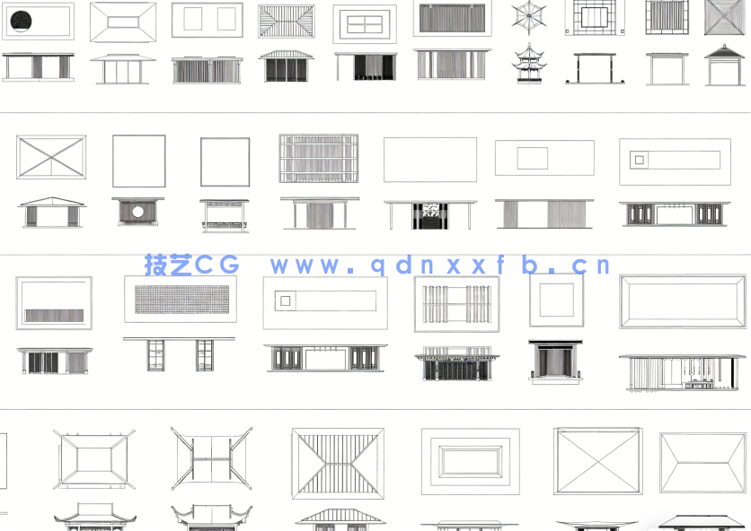 2026年最新庭院凉亭CAD图库CAD观景亭CAD休憩亭CAD铝合金景观亭CAD休闲凉亭(图4)