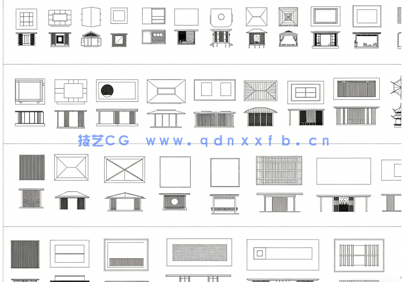 2026年最新庭院凉亭CAD图库CAD观景亭CAD休憩亭CAD铝合金景观亭CAD休闲凉亭(图5)