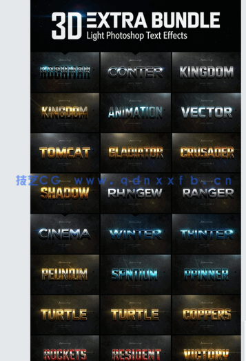 3D立体彩色金属质感艺术特效PSD字模第二季(图4)