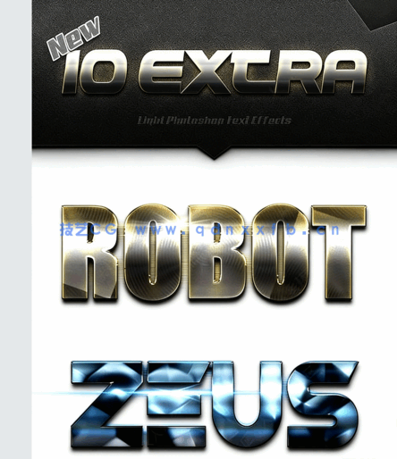 10组现代光泽金属质感艺术特效PSD字模第四季(图1)