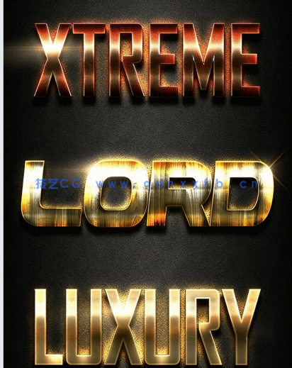 现代时尚发光效果金属质感艺术特效PSD字模(图4)