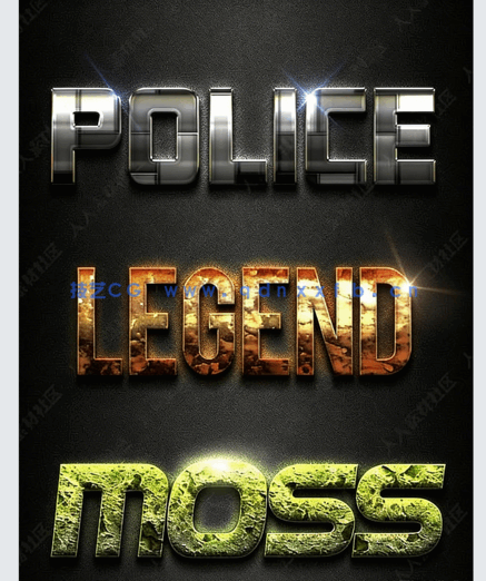 现代时尚发光效果金属质感艺术特效PSD字模第九季(图2)