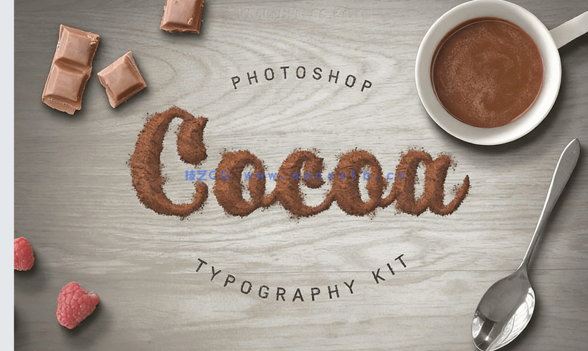 独特别致食物装饰粉末风格艺术特效PSD字模(图1)