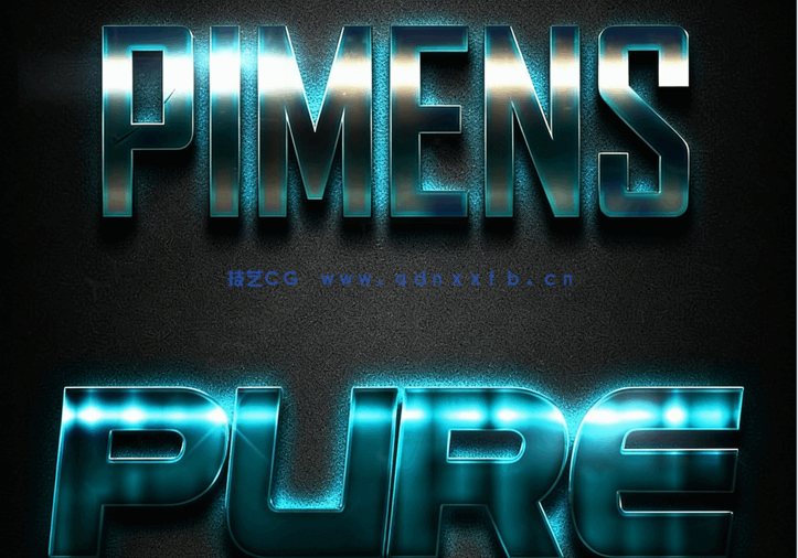 现代时尚发光效果金属质感艺术特效PSD字模第五季(图4)