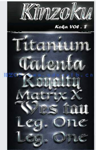 大气银色光泽金属质感艺术特效PSD字模(图2)