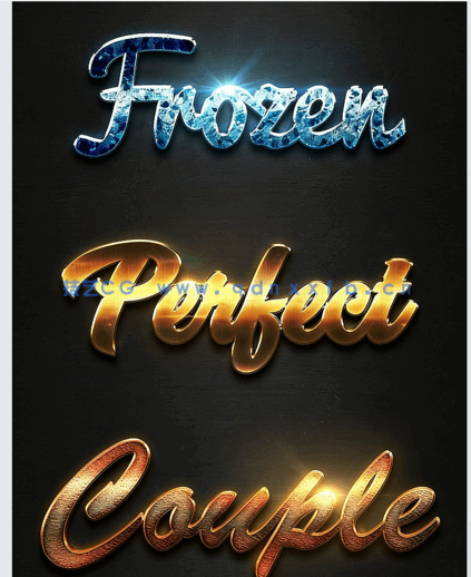 十组创意闪亮金色高贵质感艺术特效PSD字模第九季(图3)