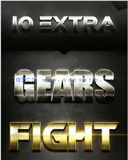 十组灯光闪耀打磨金属质感艺术特效PSD字模第五季(图1)