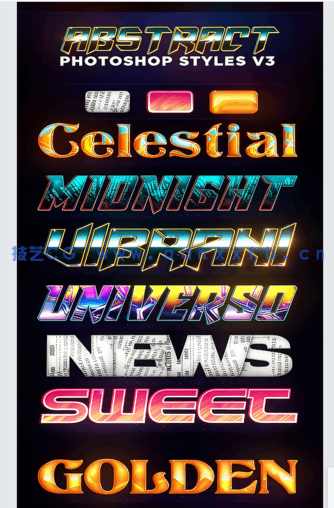 炫酷撞色文字印刷艺术特效PSD字模第三季(图2)