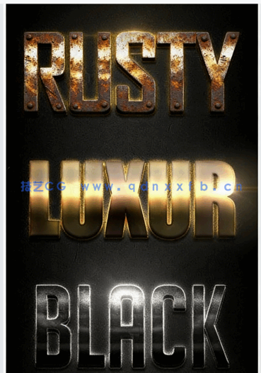 10组专业金属光泽文字艺术特效PSD字模第三季(图1)