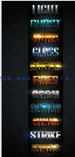 10组专业金属光泽文字艺术特效PSD字模第六季(图2)