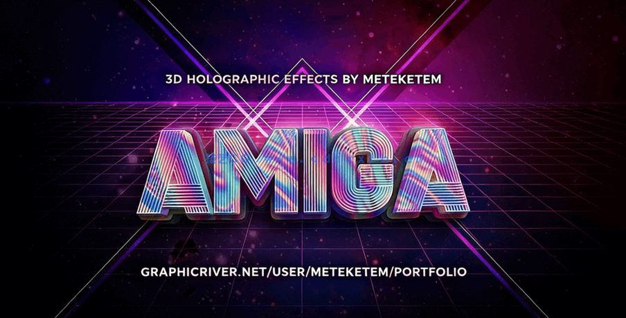 绚丽多彩霓虹灯渐变色特效PSD字模(图6)