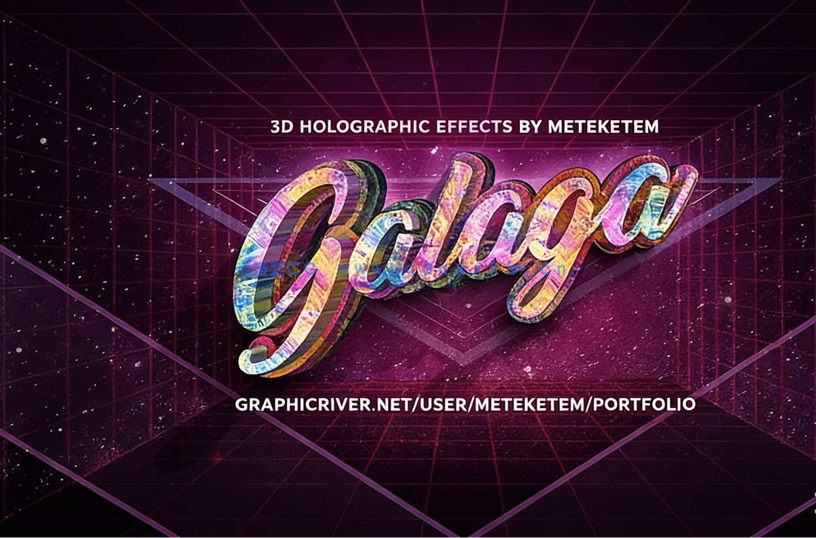 绚丽多彩霓虹灯渐变色特效PSD字模(图2)