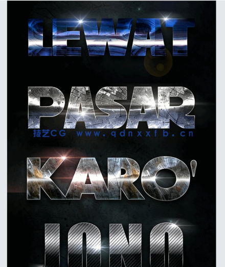 光泽闪亮金属材质字体特效PSD字模(图3)