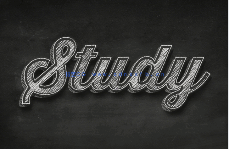 简单实用黑板粉笔字特效PSD字模(图3)