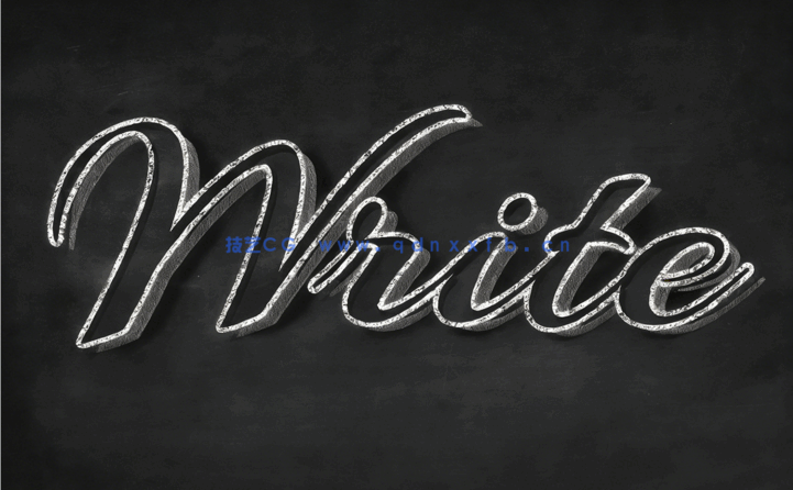 简单实用黑板粉笔字特效PSD字模(图5)