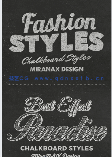 高质量繁体黑板风格字体特效PSD字模合集(图3)