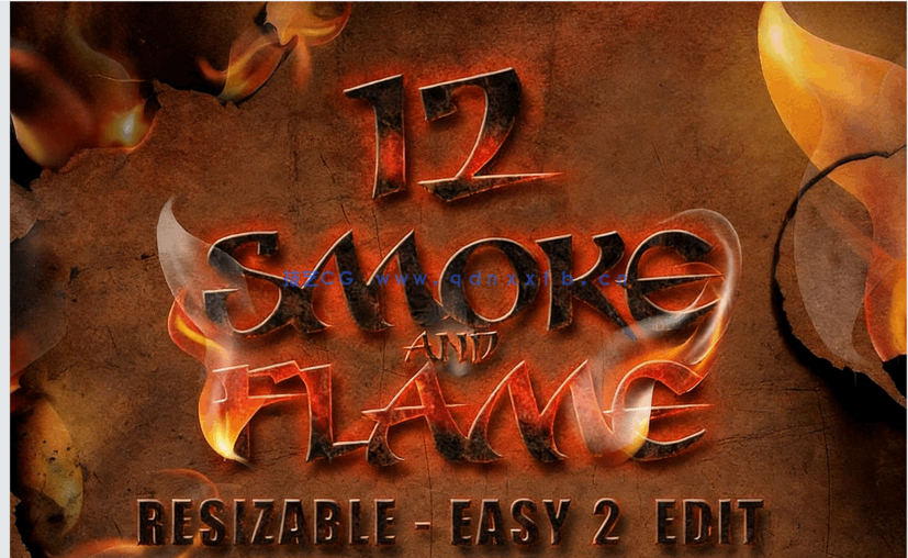 12种高质量烟雾火焰特效PSD字模(图3)
