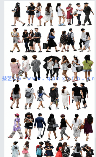 亚裔商业逛街青年人88个(图1)