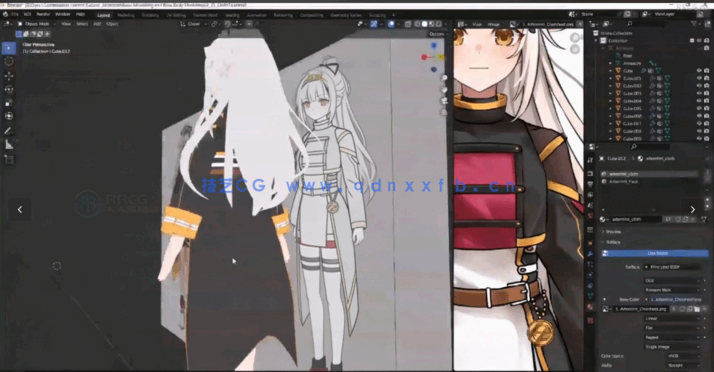 可爱美少女虚拟主播角色完整制作工作流程视频教程 (图4)