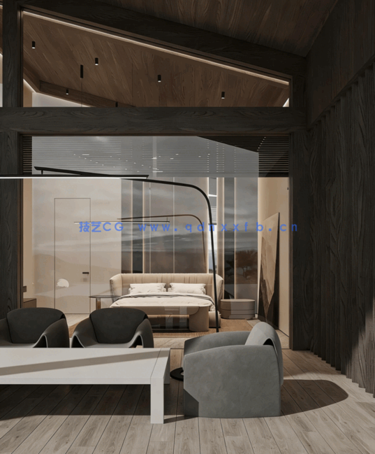 乌克兰侘寂风现代与原始质感室内设计案例合集 50套(图6)