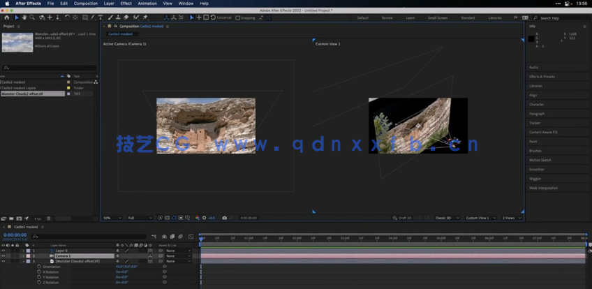 AE与PS照片三维空间图层摄像机控制动画视频教程(图3)
