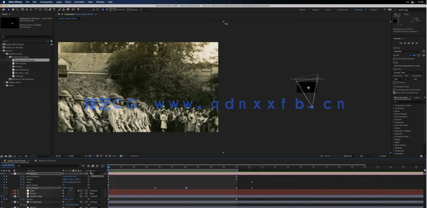 AE与PS照片三维空间图层摄像机控制动画视频教程(图5)