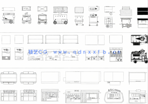 2026年最新摊位CAD图库CAD快餐车(图5)