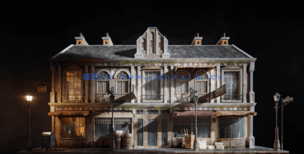 [建筑景观] 阴郁诡谲新英格兰小镇建筑环境场景3D模型 94G完整版(图3)