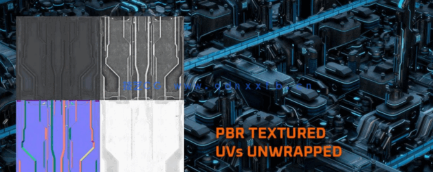 [建筑景观] 科幻城市与数据都市建筑场景3D模型(图3)