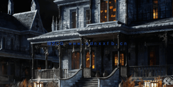 [建筑景观] 哥特式暗黑奇幻恐怖墓地大教堂等建筑场景3D模型资产库 108GB完(图5)