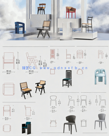 国外家居品牌CASSINA家具CAD图块+PSD分层素材+3D模型(图4)