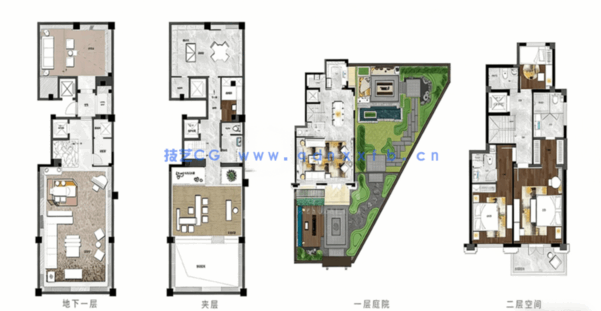 国内外现代风格实景参考图（样板间 公馆 住宅 别墅 等）（990套） 40G(图4)