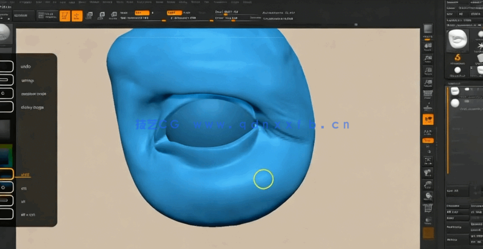 Zbrush人物脸部五官雕刻实例制作视频教程 (图3)