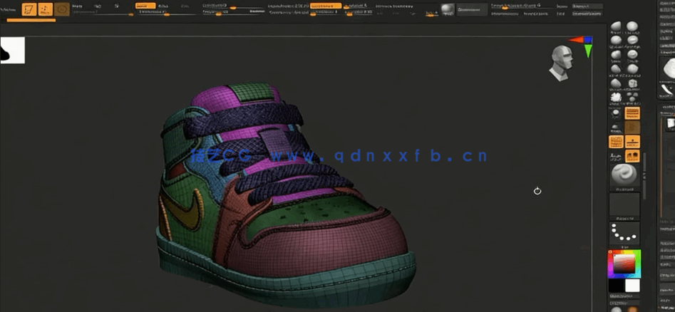 ZBrush逼真耐克Nike运动鞋实例雕刻视频教程(图4)