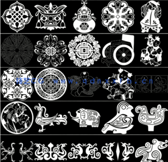 364款手绘古代亚洲花纹图案Alpha贴图(图1)