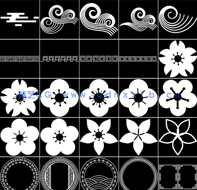 364款手绘古代亚洲花纹图案Alpha贴图(图4)