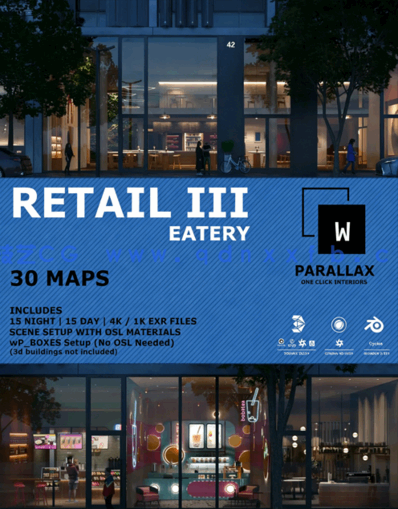 EXR\OSL\3D透视贴图WParallax Retail 03 Eatery(图1)