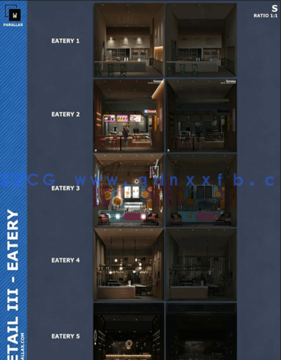 EXR\OSL\3D透视贴图WParallax Retail 03 Eatery(图2)