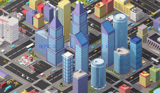 低多边形城市楼房3D模型 Low Poly Megapolis City Pack(图2)