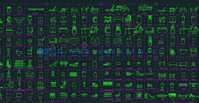 500个食品专业工艺流程图机械设备图块流程图机械设备立面图(图4)